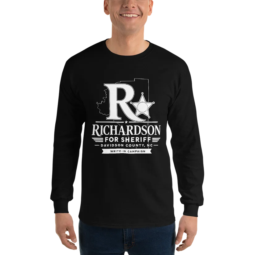 Richardson for Sheriff men's long sleeve shirt