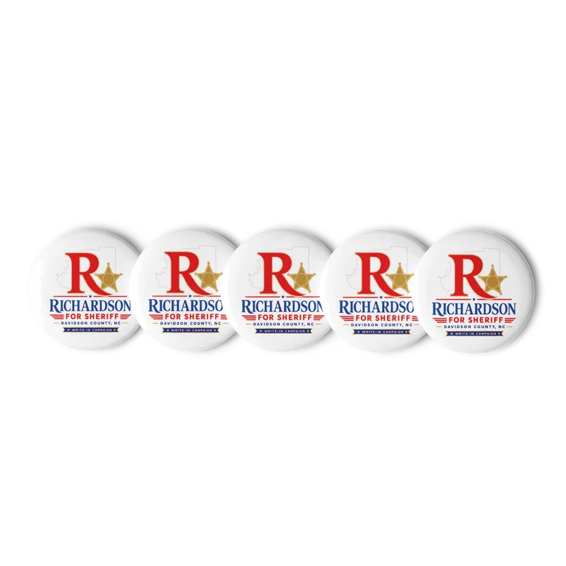 Richardson for DC Sheriff set of 5 pin buttons